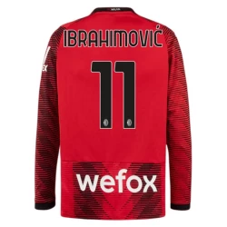 AC Milan Zlatan Ibrahimović #11 Fußballtrikots 2023-24 Heimtrikot Herren Langarm